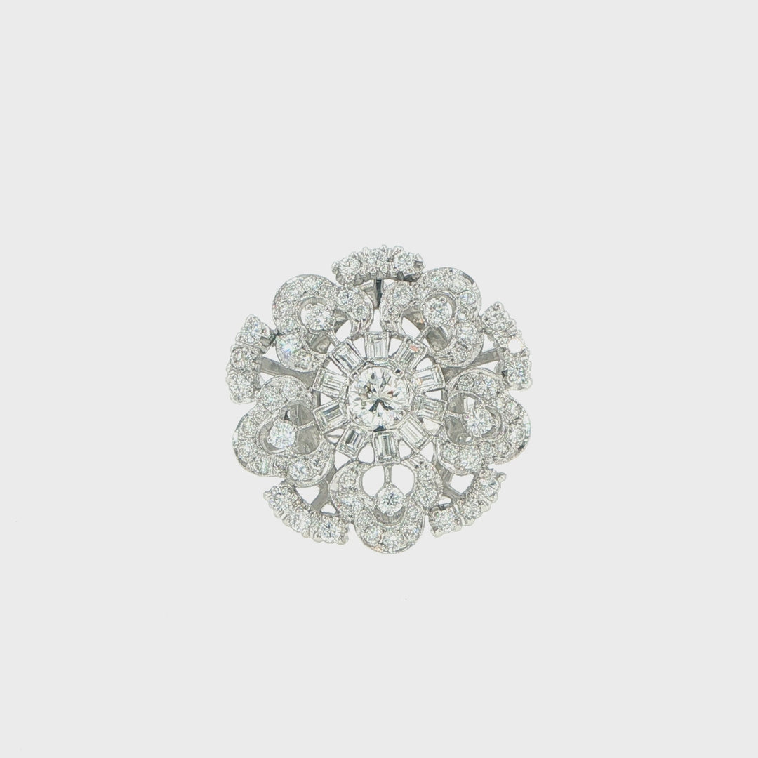 Vintage Platinum Diamond Cluster Ring