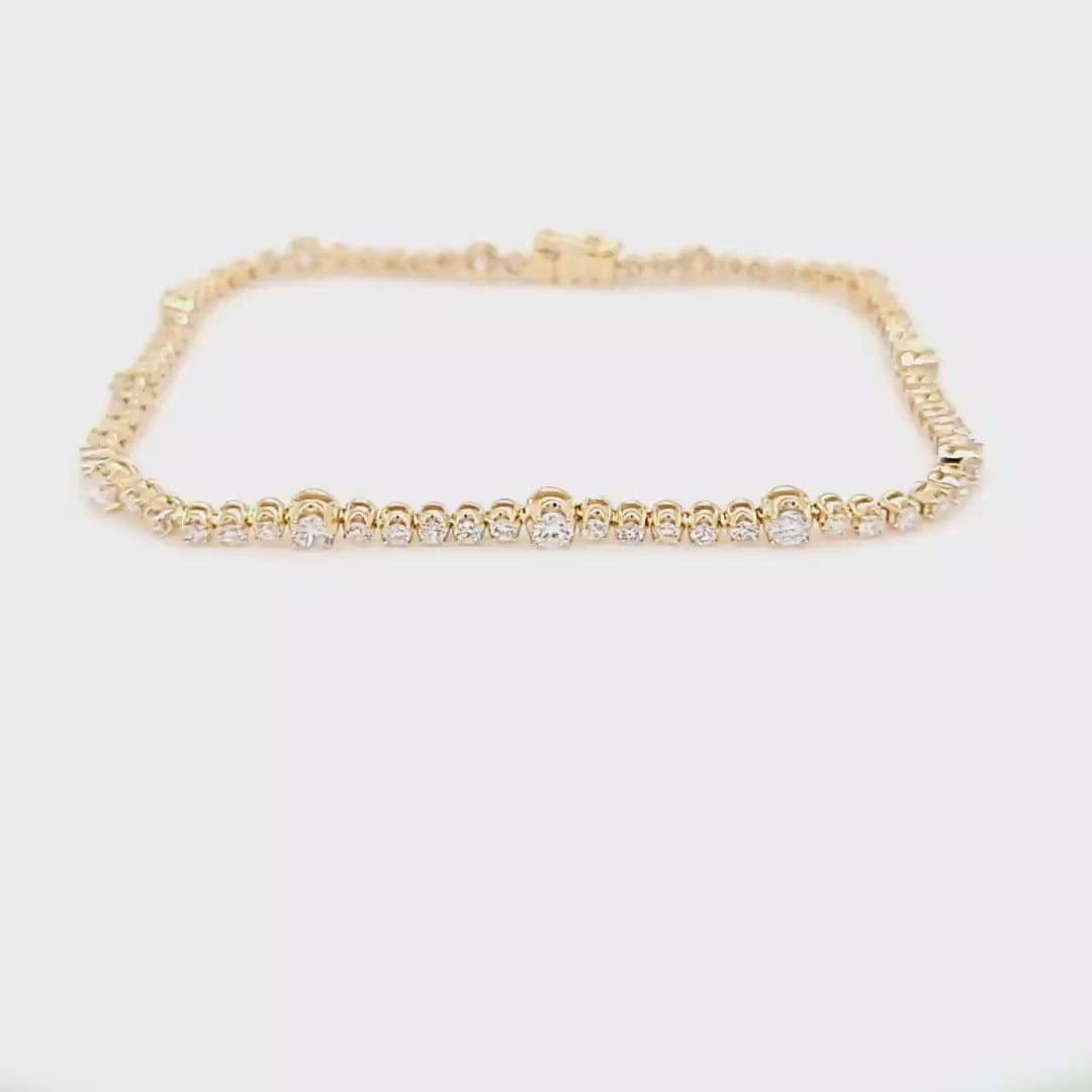 1.99 Carat Alternating Diamond Bracelet