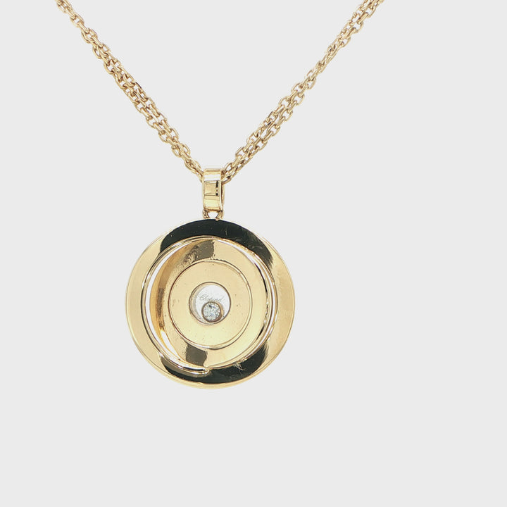 Chopard 18K Yellow Gold Happy Spirit Diamond Pendant Necklace