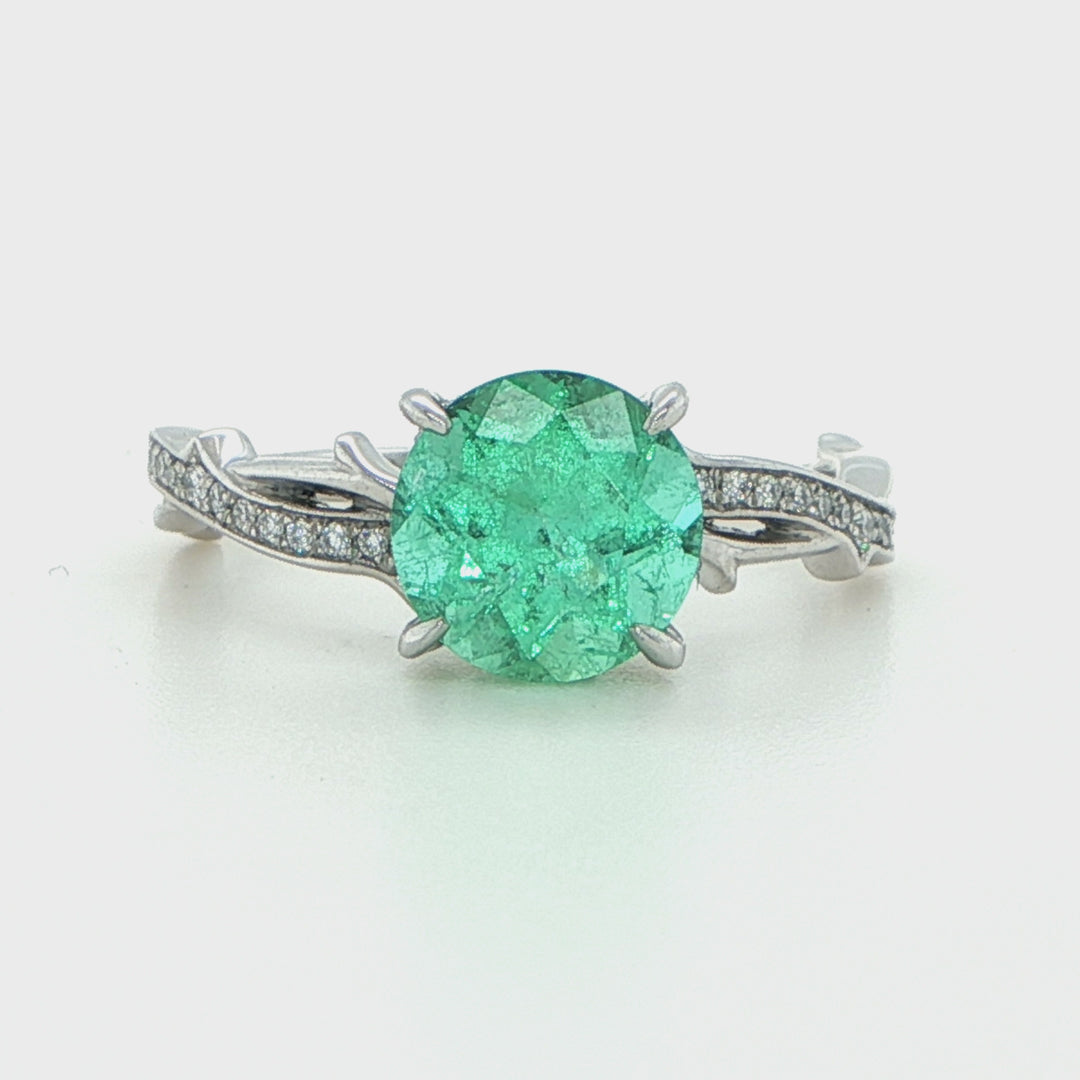 Platinum Emerald & Diamond Ring
