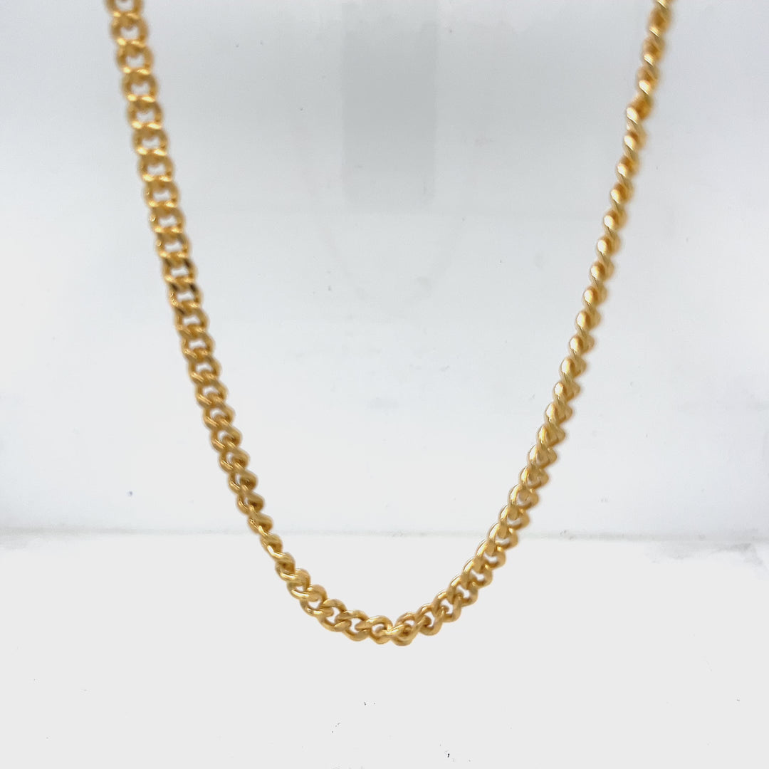 18K Yellow Gold Curb Link Necklace