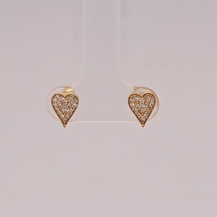 Pave Diamond Heart Earrings