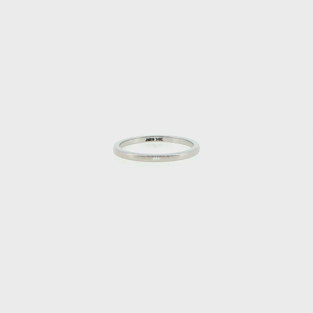 Novell 14K White Gold 1.5mm High Dome Stackable Wedding Band