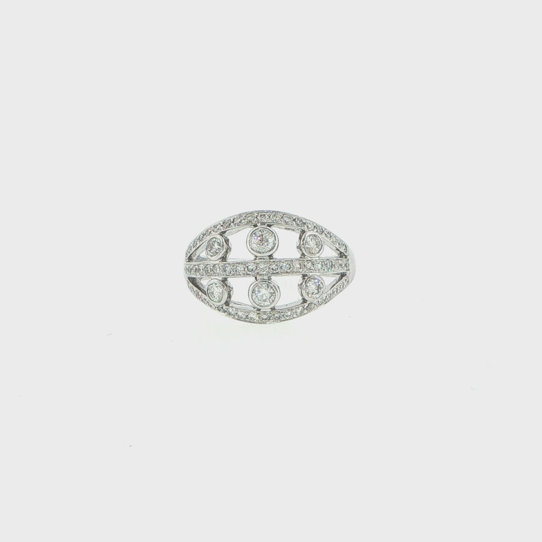 18K White Gold Diamond Band Ring