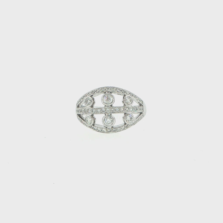 18K White Gold Diamond Band Ring