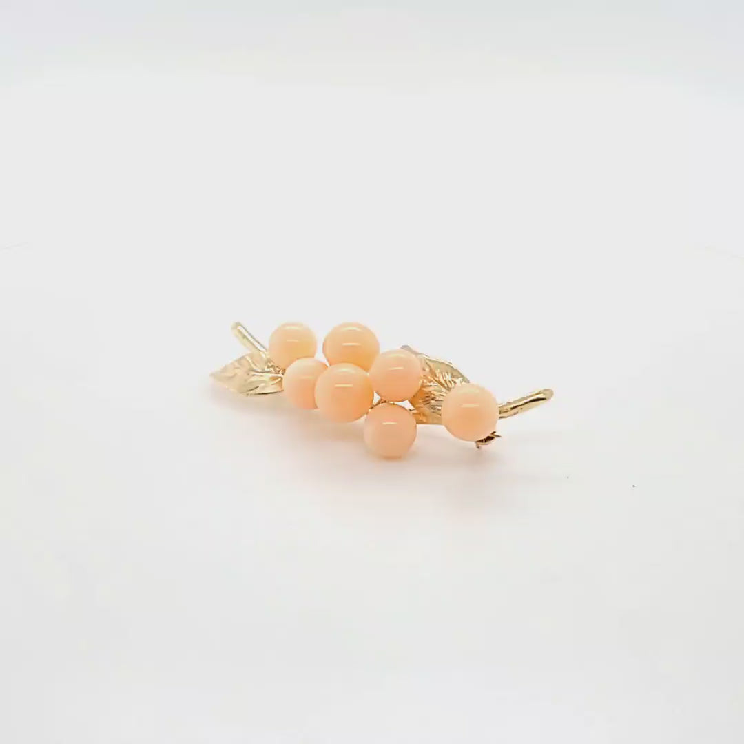 Coral Branch Brooch
