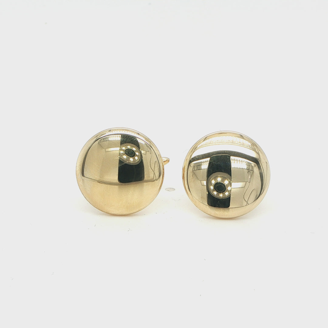 14K Yellow Gold Round Cufflinks