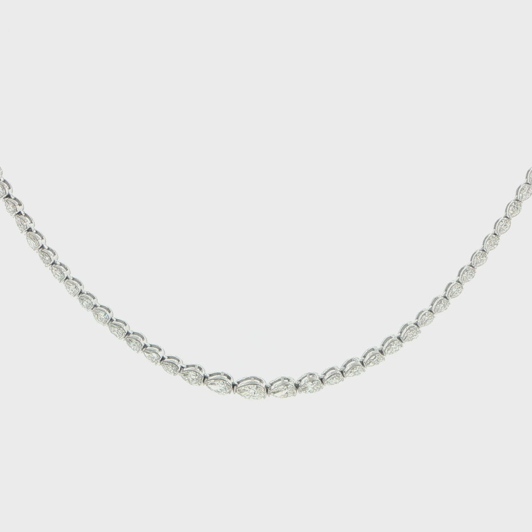 14K White Gold Pear Shape Diamond Necklace
