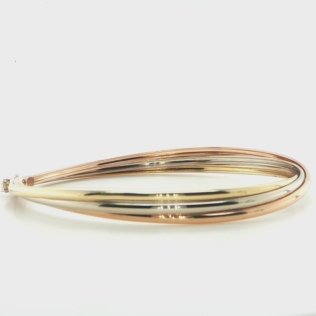 Tricolor Gold Twist Bangle