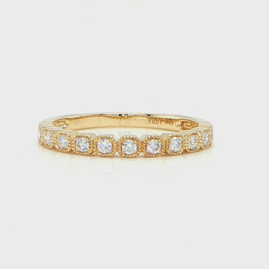 14K Yellow Gold Diamond Wedding Band