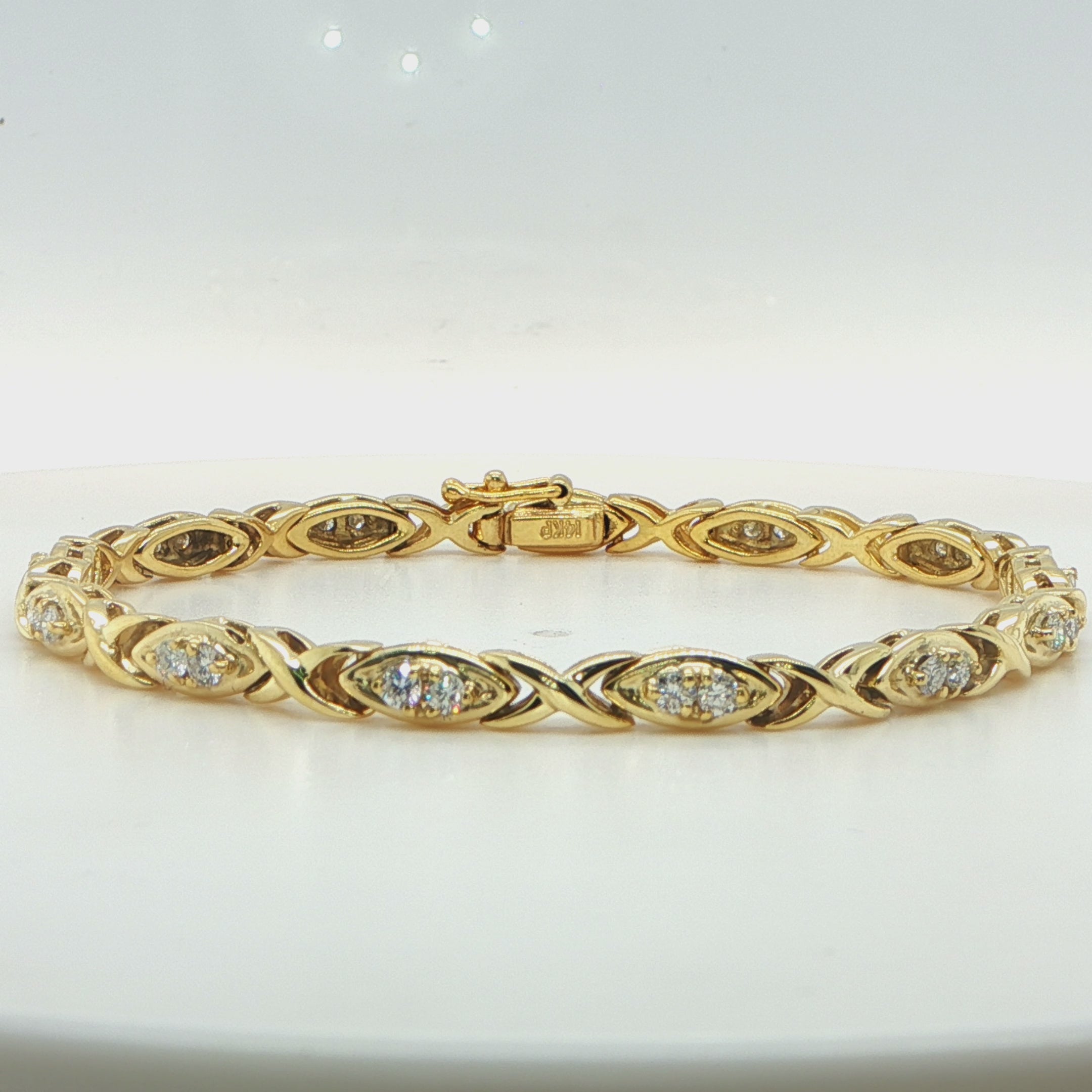 14K Yellow Gold Diamond X Link Bracelet – 0.78 CTW VS G/H Miami