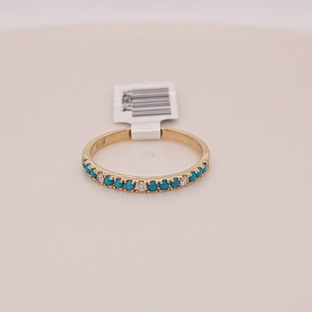 Turquoise and Diamond Stack Band