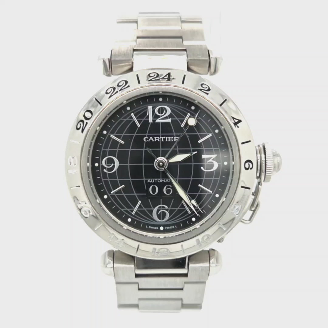 Cartier Pasha C GMT Automatic Watch – Stainless Steel