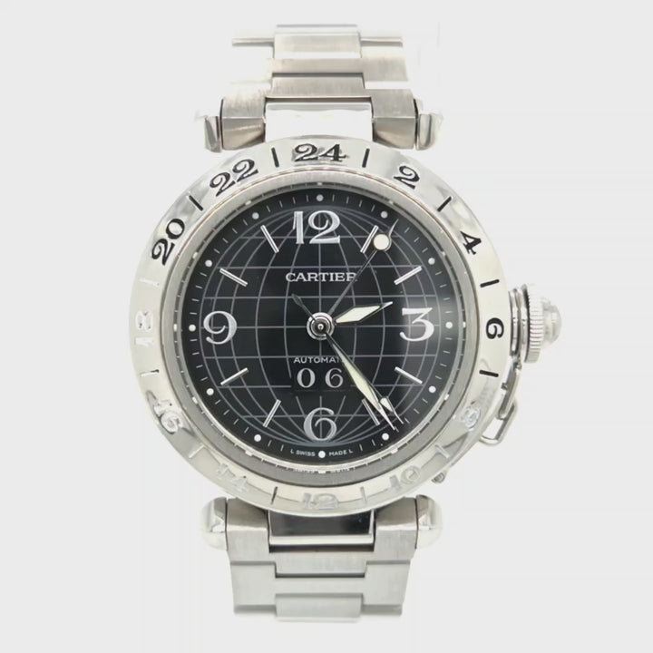 Cartier Pasha C GMT Automatic Watch – Stainless Steel