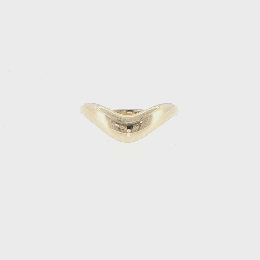 14K Yellow Gold V-Shape Contour Band