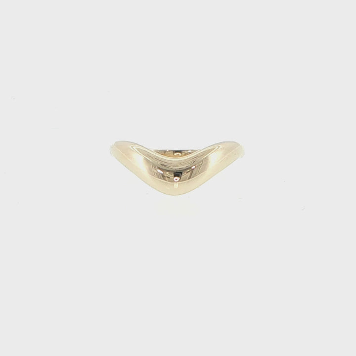 14K Yellow Gold V-Shape Contour Band