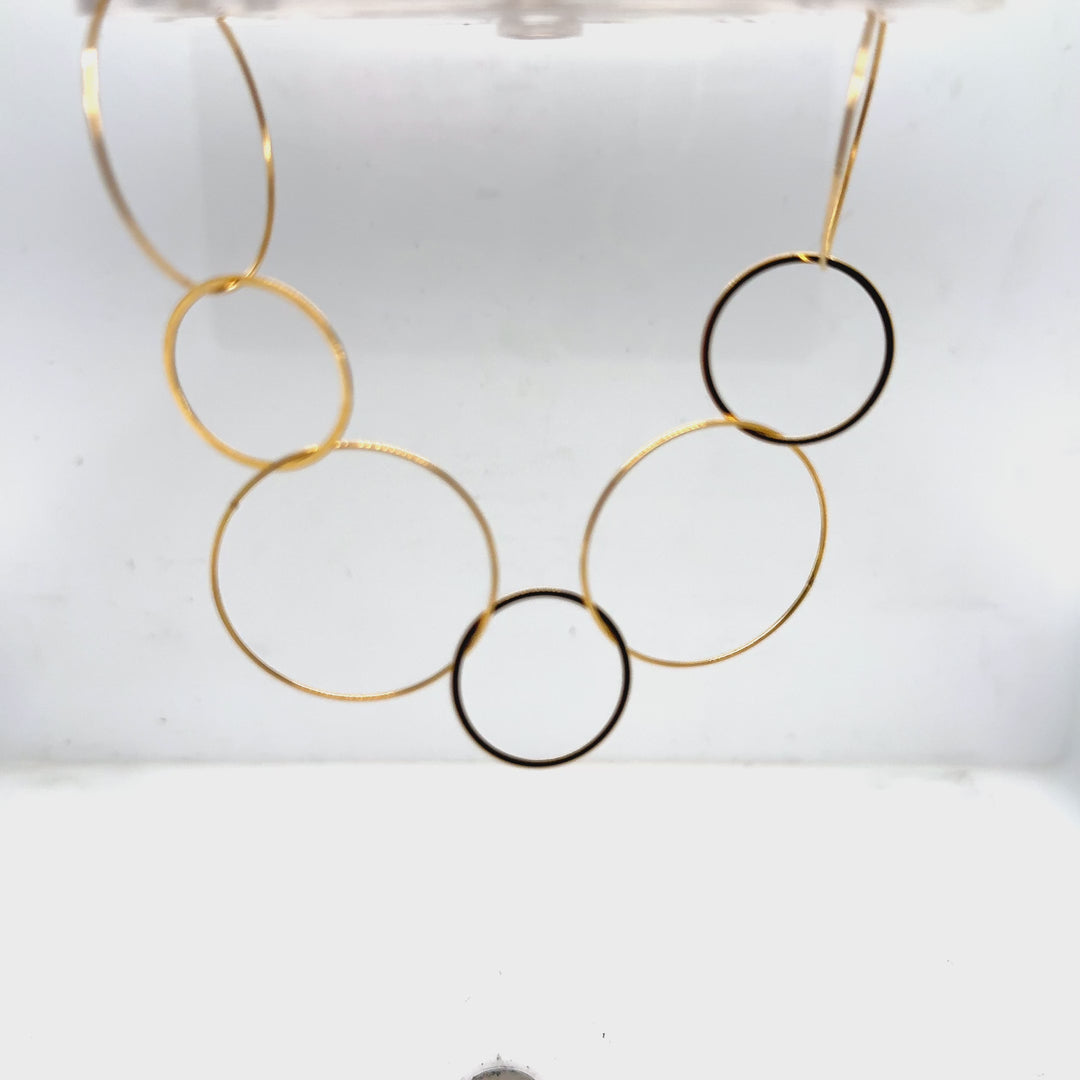 18K Yellow Gold Open Circle Link Necklace