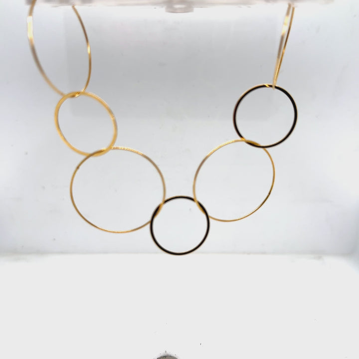 18K Yellow Gold Open Circle Link Necklace