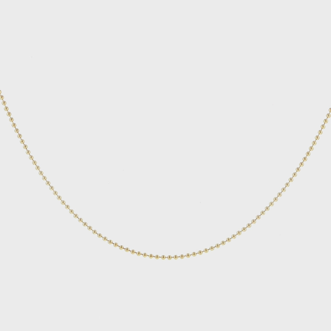 14K Yellow Gold 1.5mm Ball Chain Necklace