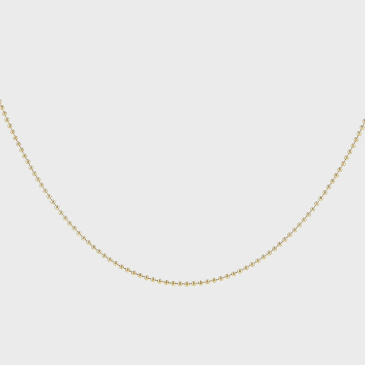 14K Yellow Gold 1.5mm Ball Chain Necklace