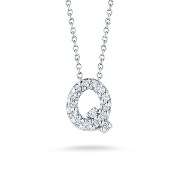 Tiny Initial ''Q'' Necklace