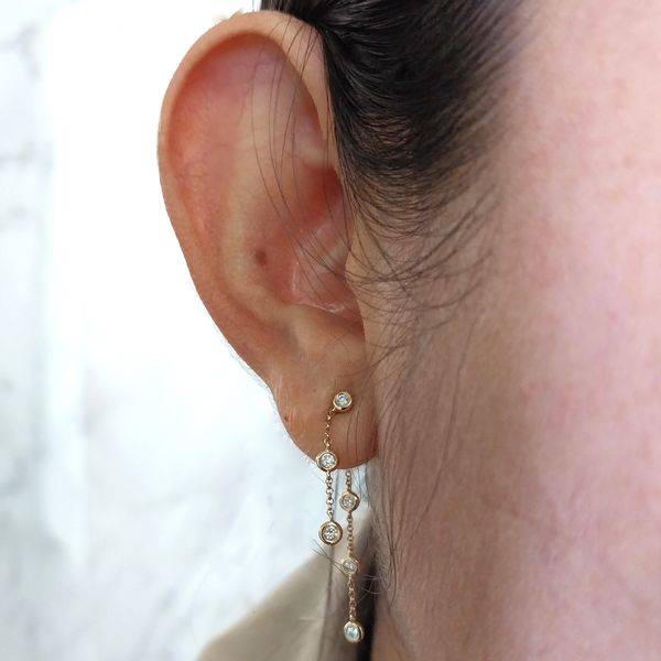 Diamond Station Drop Earrings