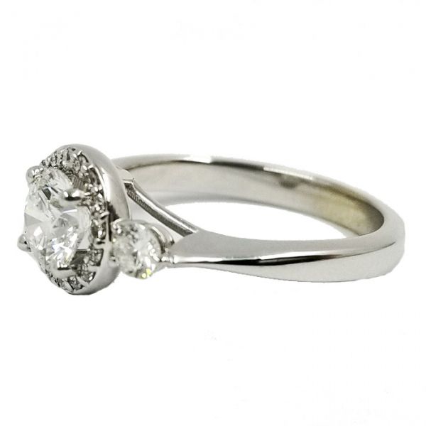 0.80 Carat Round Diamond in Halo Ring