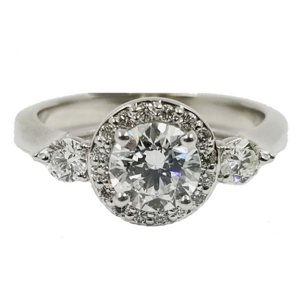 0.80 Carat Round Diamond in Halo Ring