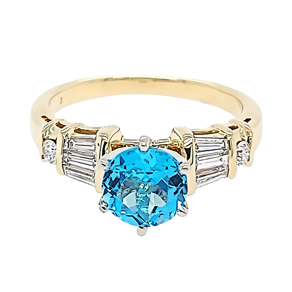 Estate-blue-topaz-and-diamond-ring