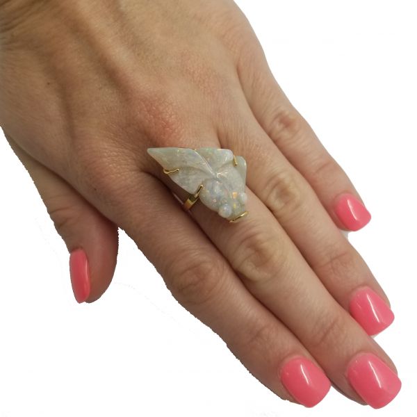 Opal Koi Fish Ring