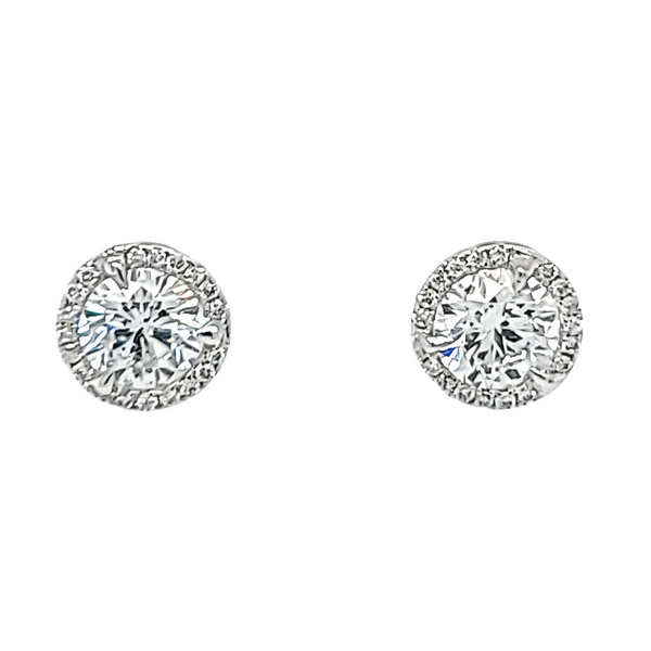 Diamond-halo-stud-earrings-18-Karat-white-gold