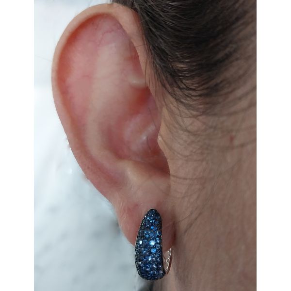 Pave Sapphire Huggie Earrings