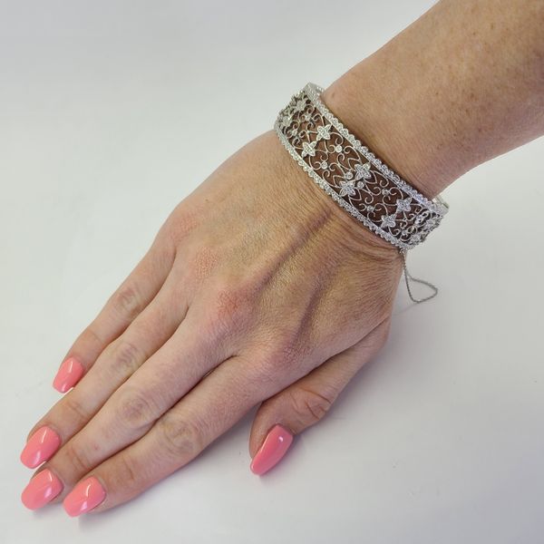 Openwork Diamond Bangle Bracelet