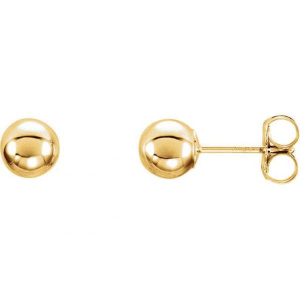 Yellow Gold Ball Studs - 5mm