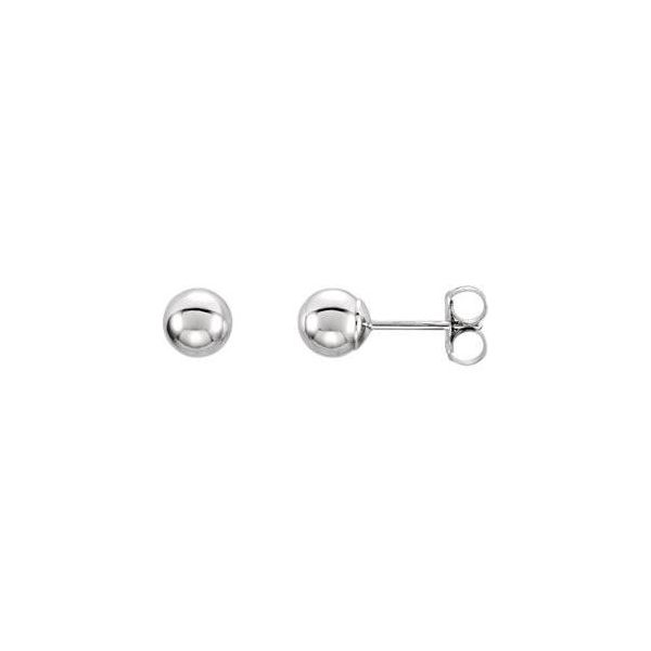 White Gold Ball Studs - 5mm