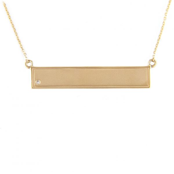 Yellow Gold Diamond Bar Necklace