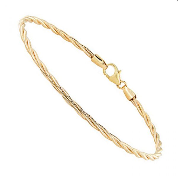 Gold Twisted Spring Wire Bracelet