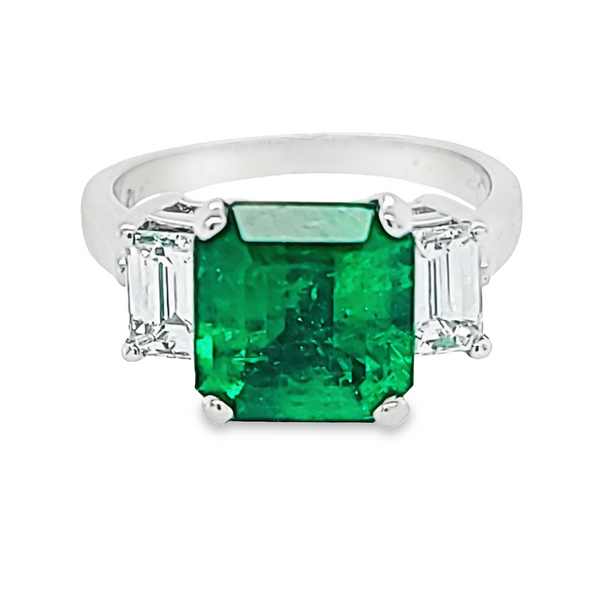 GIA-graded-emerald-and-diamond-three-stone-ring