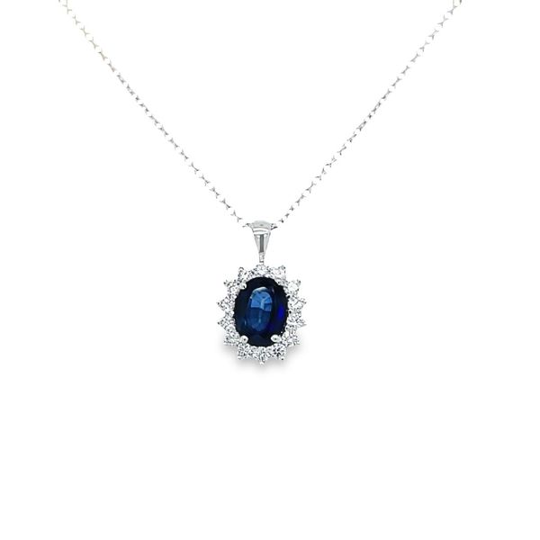Estate-sapphire-and-diamond-halo-pendant-necklace