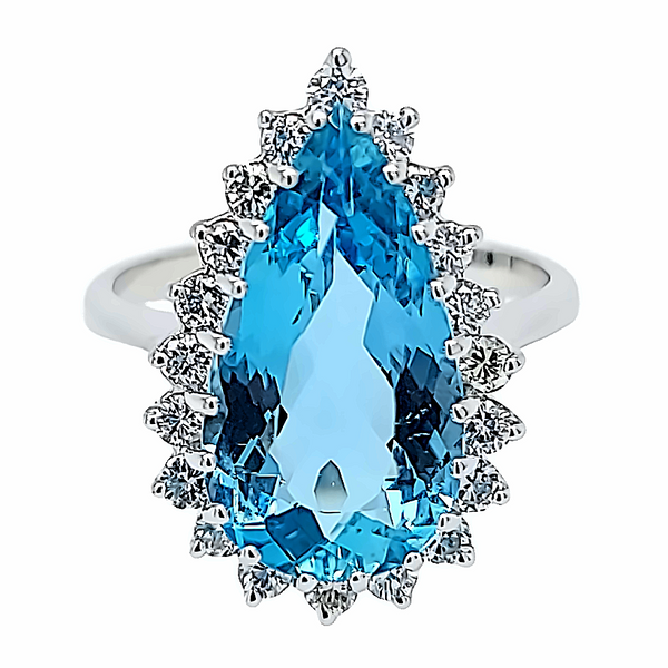 Estate-Pear-shaped-Aquamarine-and-diamond-ring