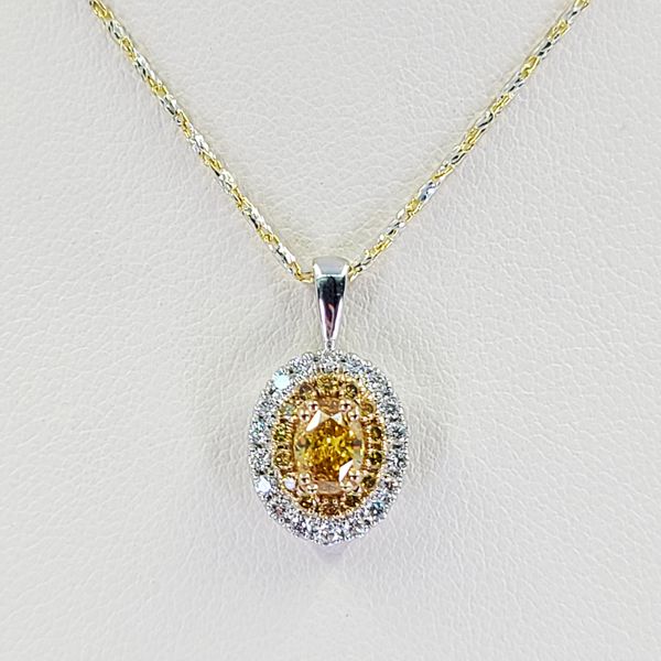 Fancy Vivid Yellowish Orange Diamond Pendant Necklace