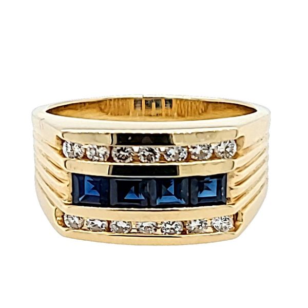 Estate-Men's-Sapphire-and-diamond-ring