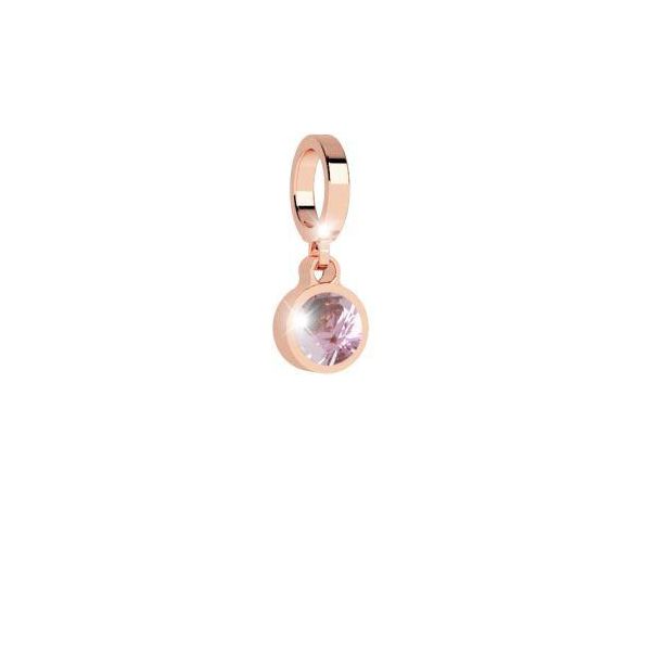 Rose Charm with Pink Crystal
