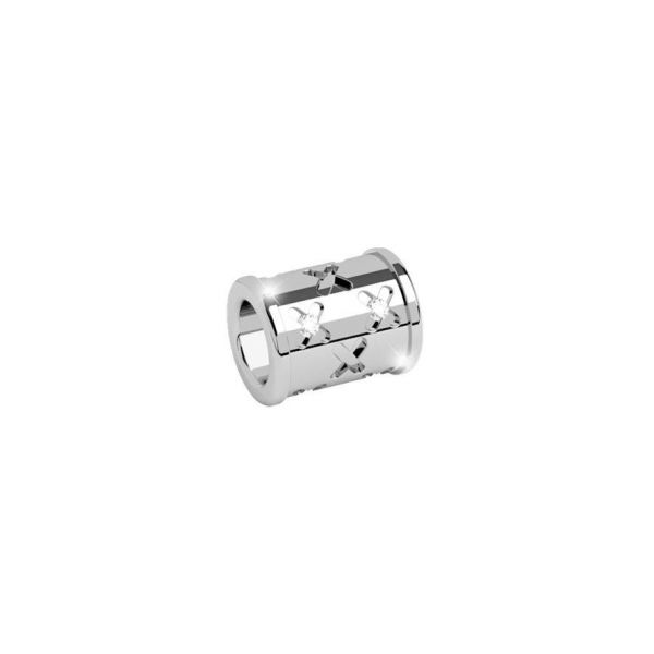 White Polished Cylinder Ring Charm