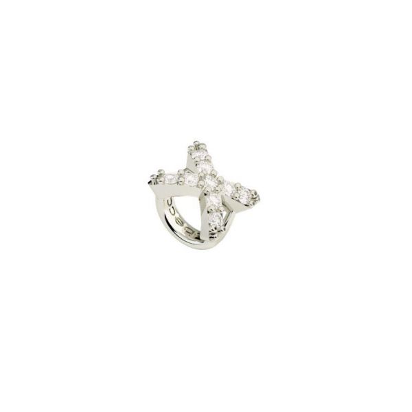 White Initial ''X'' Ring Charm