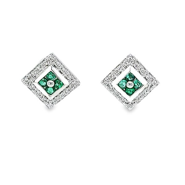 Estate-emerald-and-diamond-stud-earrings