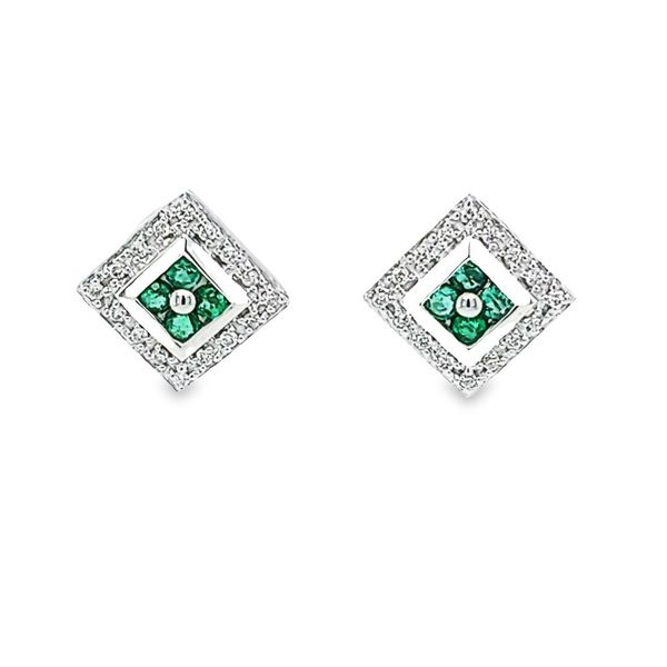 Estate-emerald-and-diamond-stud-earrings