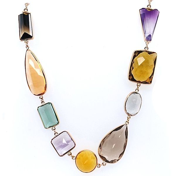 Long Multicolor Gemstone Necklace