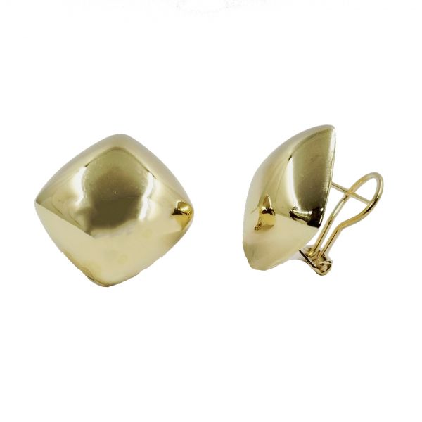 Rectangular Gold Stud Earrings