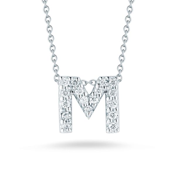 Tiny Initial M Necklace